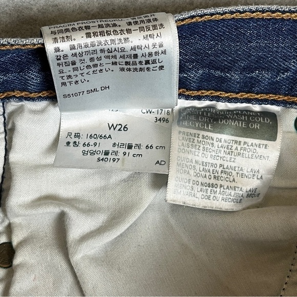 Levi Premium Wedgie Straight High Rise Button Fly. Blue Size 26 #789 - Picture 11 of 13